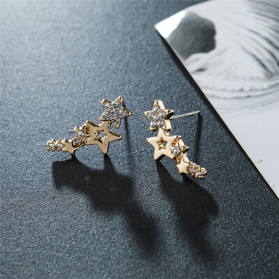 LATS Trend Long Wire Tassel Thread Chain Climb Star Heart Beads Pendants Drop Earrings γυναικεία ίσια κρεμαστά σκουλαρίκια Κοσμήματα