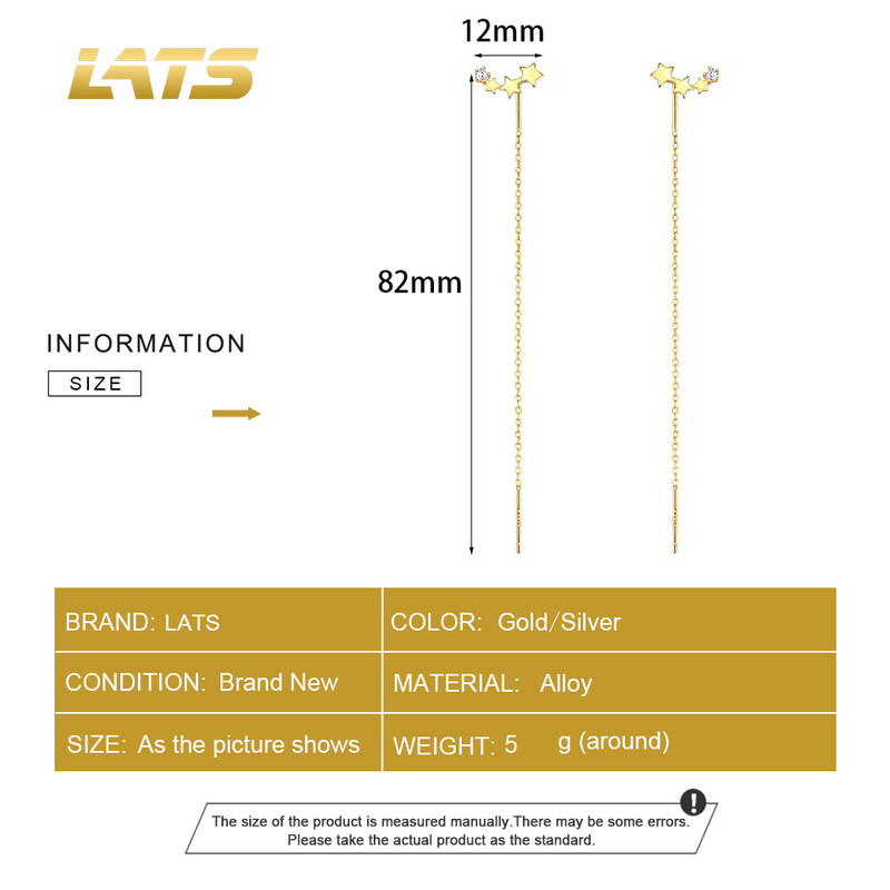 LATS Trend Long Wire Tutt Keermega Ket Roni Täht Süda Helmed Ripatsid Rippuvad Kõrvarõngad Naiste Sirged Rippuvad Kõrvarõngad Ehted
