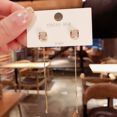 Prantsuse hele luksuslik roosa tulbi lillega pärlitega kõrvarõngad naistele korea tsirkoonist peen kõrvarõngapeo jõuluehte kingitus