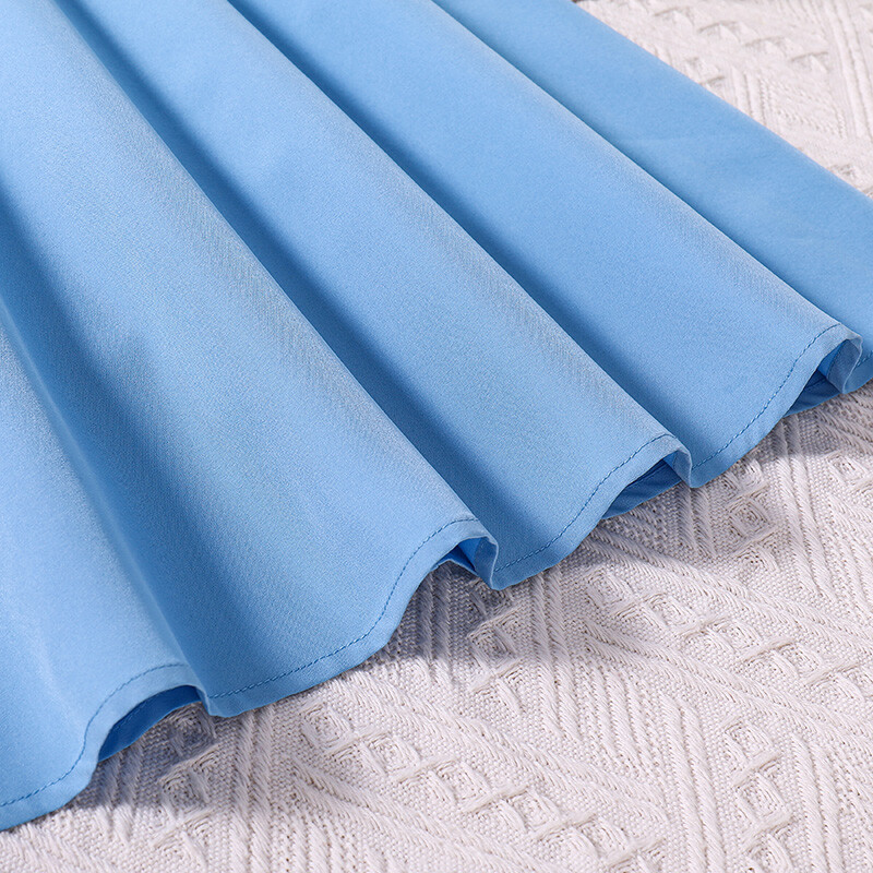 Naujo dizaino klasikinė mėlyna suknelė trumpomis rankovėmis ir diržas Miela elegantiška stilinga princesės mergaitės suknelė atostogų vakarėliui, kasdienis laisvalaikio stilius