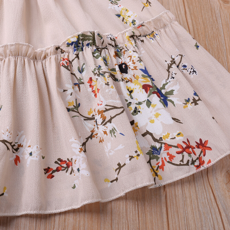 Huumorikarutüdrukute kleit 2023. aasta suvine uus puhvis varrukatega lillega printsessikleit, armsad väikelapse riided 2-6 a.