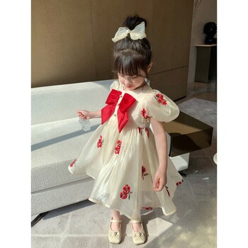 Sweet Princess Bow Dress για κορίτσια πουκάμισο 3-8 ετών Παιδικά ρούχα