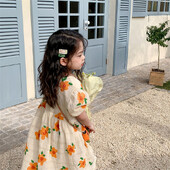 Uus Tüdrukute Suvine Printsessi Kleit Hingav lühikeste varrukatega Kleit Daam Sweet Lillelised Vestidos Lasteriided Beebidele Lasteriided