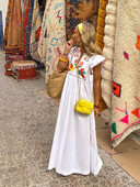 Naiste avara trükiga lendavate varrukatega kleit Naiste moodne V-kaelusega volangidega pikad kleidid 2024. aasta uued naiste suvised pühademantlid ﻿