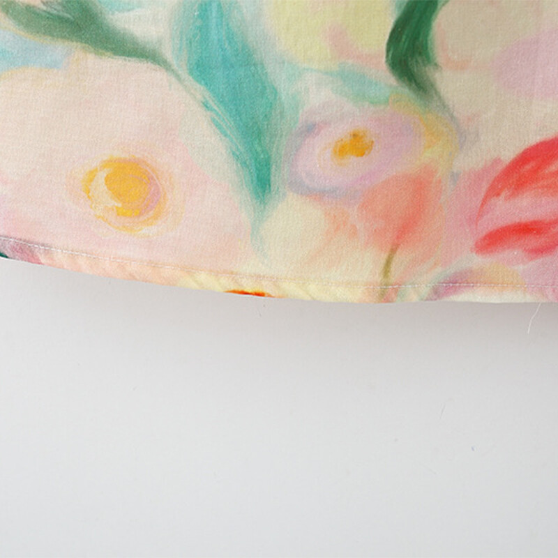 Suvine õlimaali kaelarihm puuvillane beebitüdruku kleit nukukrae varrukateta rannatüdruku kleit kotiga