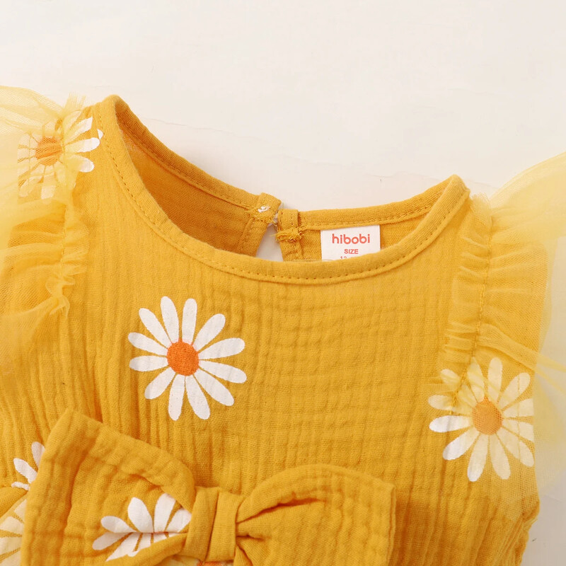 Lastele mõeldud suvine kleit tüdrukutele lilleprintidega varrukateta pitsist seelikud kaarega Armas printsesskleit lastele 1-5-aastastele tüdrukutele