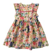 Bear Leader tüdrukute kleit 2023. aasta suvine tüdrukute varrukateta volangidega lillemustriline kleit Moodne lastekleit Rannapuhkuse kleit