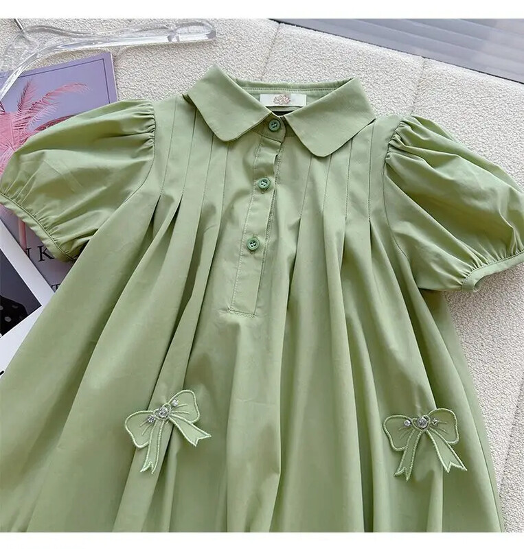 Vasarinė vaikiška suknelė Vestidos mergaičių 3D meilė su pūstomis rankovėmis Gimtadienio vakarėlio suknelė Vaikams Elegantiški ilgi marškiniai Suknelės Šifoniniai drabužiai