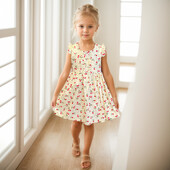 Mergaičių vasarinė suknelė vyšninio rašto suknelės mergaitėms laisvalaikio stiliaus vaikiškos suknelės paauglių kostiumai mergaitei 6 8 10 12 14