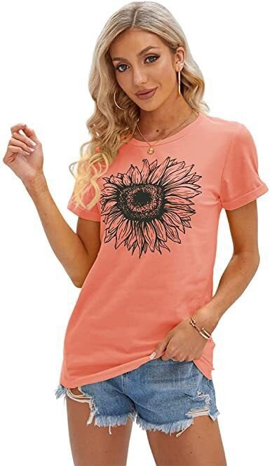 Euroopa ja Ameerika piiriülene 3DT särk, naiste vabaaja väliskaubandus uus suvine lihtsa mustriga prindiga ümarkaelusega T-särk