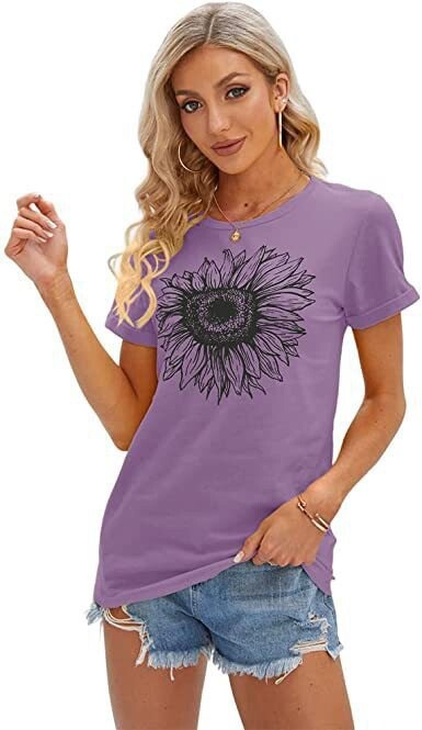 Euroopa ja Ameerika piiriülene 3DT särk, naiste vabaaja väliskaubandus uus suvine lihtsa mustriga prindiga ümarkaelusega T-särk