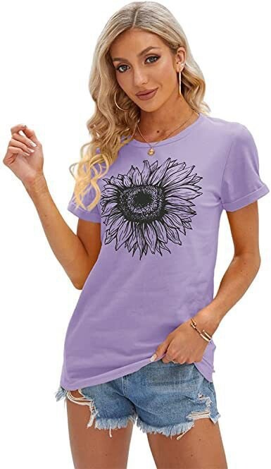 Euroopa ja Ameerika piiriülene 3DT särk, naiste vabaaja väliskaubandus uus suvine lihtsa mustriga prindiga ümarkaelusega T-särk