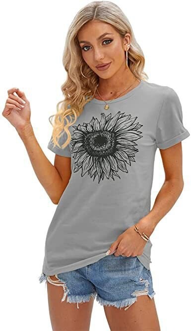 Euroopa ja Ameerika piiriülene 3DT särk, naiste vabaaja väliskaubandus uus suvine lihtsa mustriga prindiga ümarkaelusega T-särk