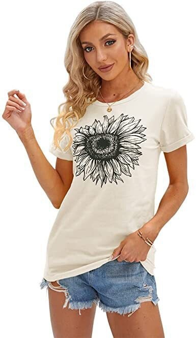 Euroopa ja Ameerika piiriülene 3DT särk, naiste vabaaja väliskaubandus uus suvine lihtsa mustriga prindiga ümarkaelusega T-särk