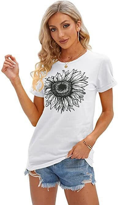 Euroopa ja Ameerika piiriülene 3DT särk, naiste vabaaja väliskaubandus uus suvine lihtsa mustriga prindiga ümarkaelusega T-särk