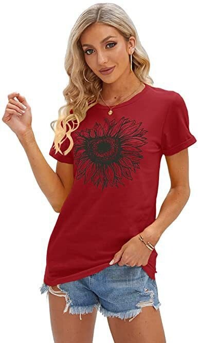 Euroopa ja Ameerika piiriülene 3DT särk, naiste vabaaja väliskaubandus uus suvine lihtsa mustriga prindiga ümarkaelusega T-särk