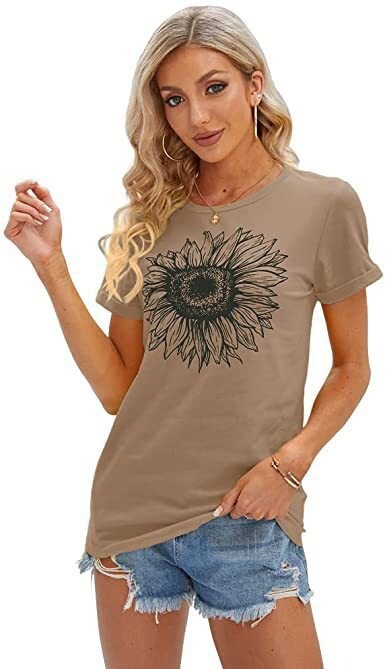 Euroopa ja Ameerika piiriülene 3DT särk, naiste vabaaja väliskaubandus uus suvine lihtsa mustriga prindiga ümarkaelusega T-särk