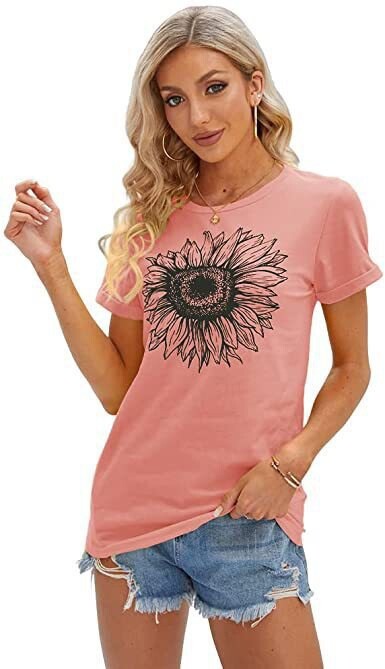 Euroopa ja Ameerika piiriülene 3DT särk, naiste vabaaja väliskaubandus uus suvine lihtsa mustriga prindiga ümarkaelusega T-särk