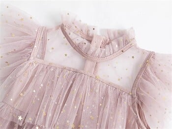 Sequin Baby Girls Summer Dress 3 6 8 χρόνων βολάν Κομψό φόρεμα πριγκίπισσας για πάρτι γενεθλίων Casual κορίτσι από τούλι Παιδικό φόρεμα με στρώσεις