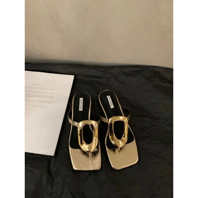 2024. aasta uus bränd, suvine naiste hõbedased sussid, mood, elegantsed metallist kaunistused, slaidid kingad naistele õues, paksu kontsaga sandaalid