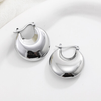Moodsad läikivad roostevabast terasest paksud kõrvarõngad naistele kullatud paksu tekstuuriga geomeetrilise ringiga kõrvarõngad vanaaegsed ehted