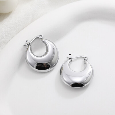 Moodsad läikivad roostevabast terasest paksud kõrvarõngad naistele kullatud paksu tekstuuriga geomeetrilise ringiga kõrvarõngad vanaaegsed ehted