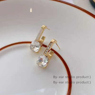 2024 m. naujos mados aukso spalvos apvalūs cirkonio auskarai moterims, žavingi korėjietiški žiediniai papuošalai, vestuvių gimtadienio dovana