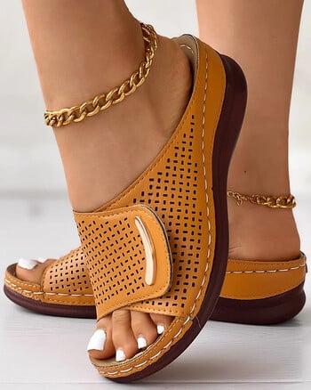 Παντόφλες γυναικείες Peep Toe Hollow Out Wedge Γυναικεία καλοκαιρινά σανδάλια Hollow Out Open Toe Wedges Heel Beach Καθημερινά σανδάλια για γυναίκες