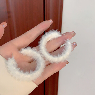 Bijele boje Cvjetne viseće naušnice za žene Okrugli naušnice u obliku srca, cvijet, okrugli list, trokut, biserna mašna, okrugle naušnice, nakit Brincos