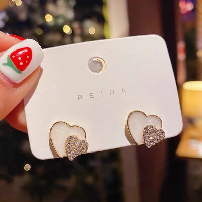 Bijele boje Cvjetne viseće naušnice za žene Okrugli naušnice u obliku srca, cvijet, okrugli list, trokut, biserna mašna, okrugle naušnice, nakit Brincos