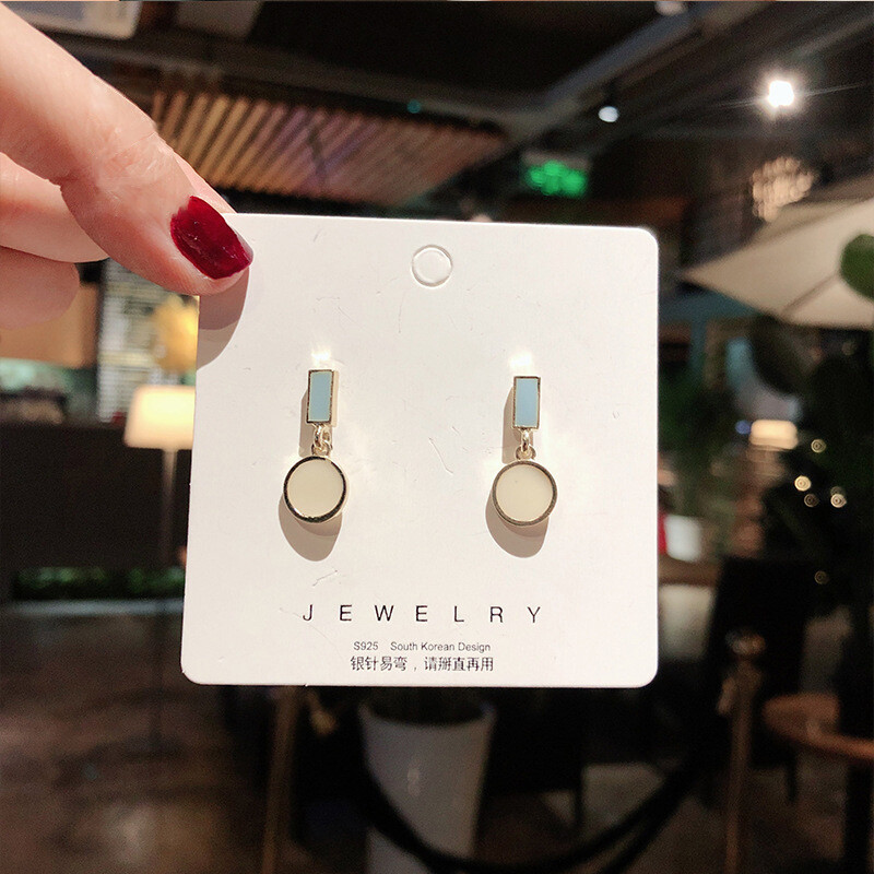 Bijele boje Cvjetne viseće naušnice za žene Okrugli naušnice u obliku srca, cvijet, okrugli list, trokut, biserna mašna, okrugle naušnice, nakit Brincos