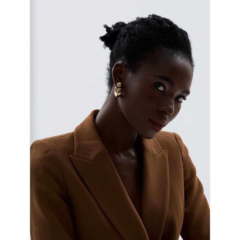 Yhpup roostevabast terasest C-kujuline ümmargune turske ebatavaline kõrvarõngad ehted veekindlast metallist tekstuuriga atraktiivsed naiste aksessuaarid kingitus