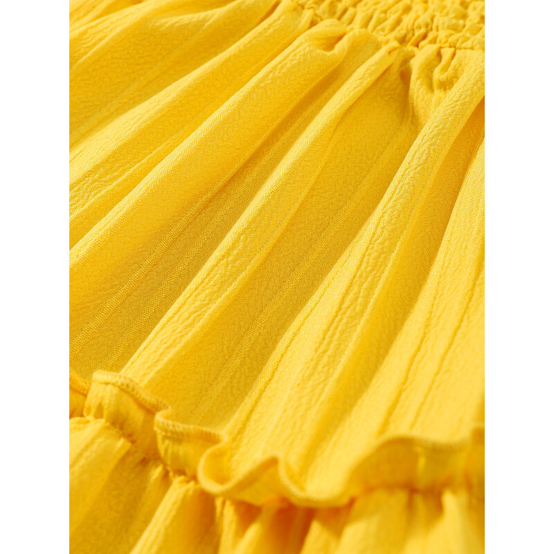 Lastele Tüdrukutele Suveprintsessi kleidid Varrukateta ühevärvilised volangid Moodsad sünnipäevakleidid 4–7-aastastele tüdrukutele