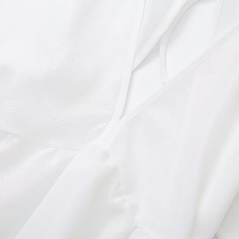 Zatra 2024. aasta suvine ja sügisene naiste uus magus ja seksikas linane V-kaelusega trükitud õõnsa seljata laternata varrukatega kleit