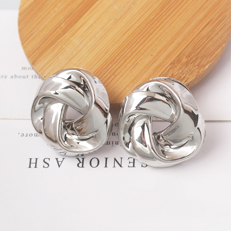 Noi cercei mari din metal pentru femei Cercei cu picătură exagerați în spirală de culoare aurie Bijuterii pentru urechi grele oorbellen voor vrouwen