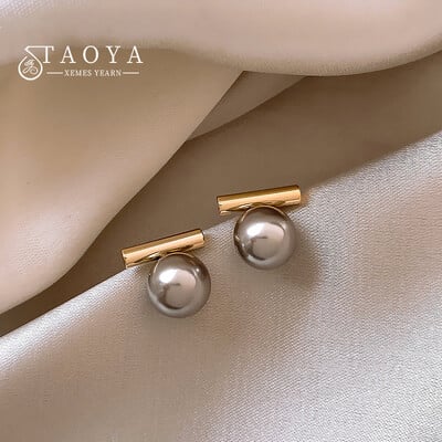 Nove francuske minimalističke sive naušnice s privjeskom od imitacije bisera Modni nakit 2023. Dodaci za svakodnevnu odjeću za djevojčice Ženska zabava