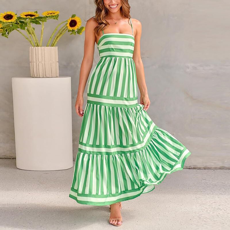 Rochie de vară fără mâneci, cu bretele, imprimate, cu bretele, sexy, cu tiv mare, rochii de sărbătoare