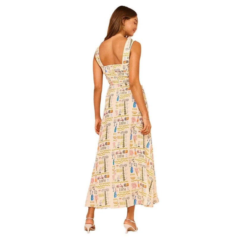 Naiste S-XL suurus Kevadsuvi Uue trükiga vabaaja rihmakleit INS Fashion pühade lukuga mood salendav mitmekülgne uus kleit