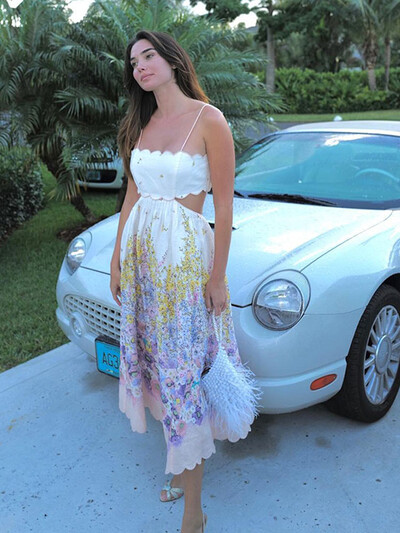 Κομψό γυναικείο φόρεμα με κοίλο τύπωμα Σέξι αμάνικα χωρίς πλάτη φορέματα σε γραμμή Α Καλοκαιρινή γυναικεία μόδα πάρτι Vestidos