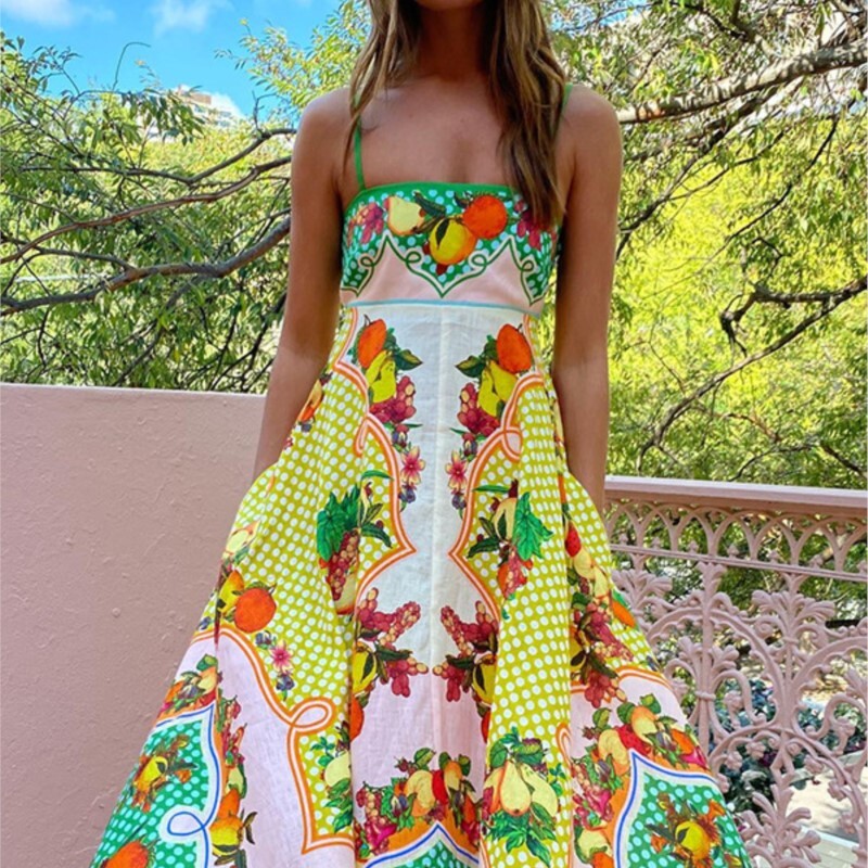 Moterų vasaros laisvalaikio meilės spausdintos suknelės Seksualios pakabinamos medvilnės ir kanapinės spalvos ilga suknelė Madingi berankoviai dideli drabužiai