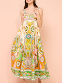 2024. aasta suvemoodsad ja elegantsed naiste puhkusestiilis pikad kleidid seksika trükitud varrukateta suure swingseelikuga