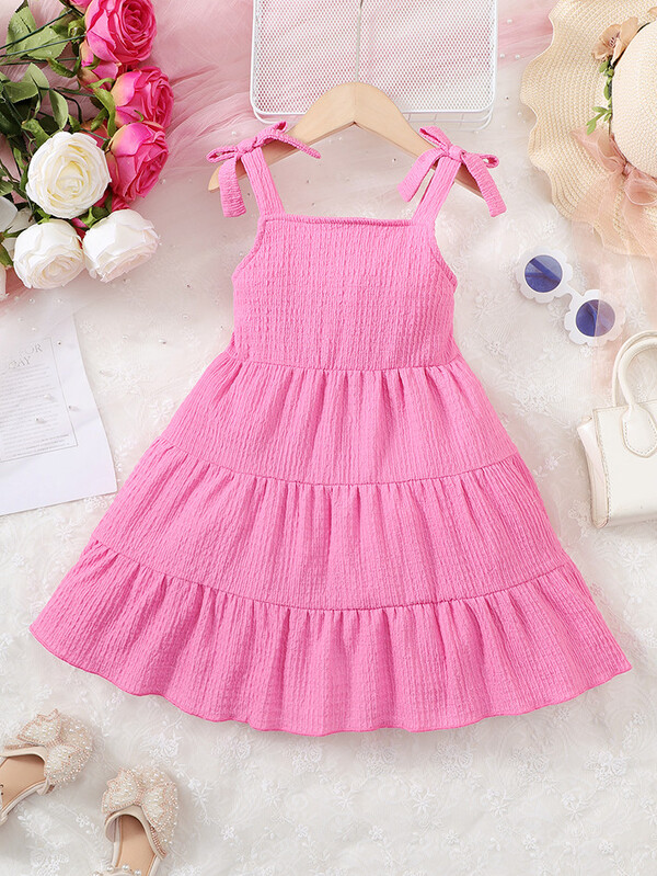 Lapsed Tüdrukud Suvised Printsessid Kleidid Sukarbid Ühevärviline Kleit Igapäevane Lihtsas Stiilis Moodsad riided 4-7-aastastele tüdrukutele