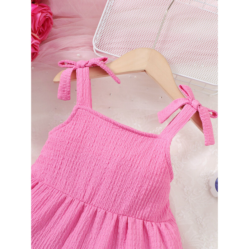 Lapsed Tüdrukud Suvised Printsessid Kleidid Sukarbid Ühevärviline Kleit Igapäevane Lihtsas Stiilis Moodsad riided 4-7-aastastele tüdrukutele