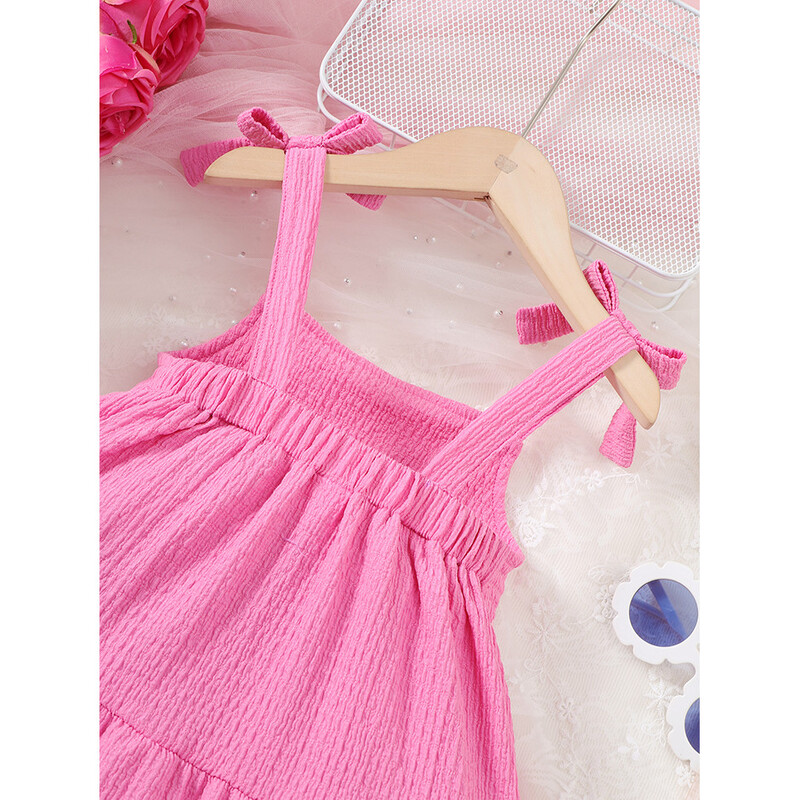 Lapsed Tüdrukud Suvised Printsessid Kleidid Sukarbid Ühevärviline Kleit Igapäevane Lihtsas Stiilis Moodsad riided 4-7-aastastele tüdrukutele