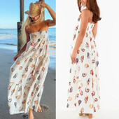 Mărimea S-XL damă, primăvară, vară, rochie în straturi, imprimată cu bretele, INS vacanta liberă, modă pentru femei, slăbire, versatilă, rochie nouă