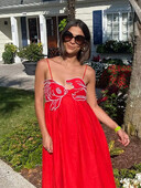 Seksikad punase kala trükisega traksid, pikad kleidid naistele šikk õlgadeta seljata, suur ääris, lahtised kleidid suvised daamide pidulikud tänavamantlid