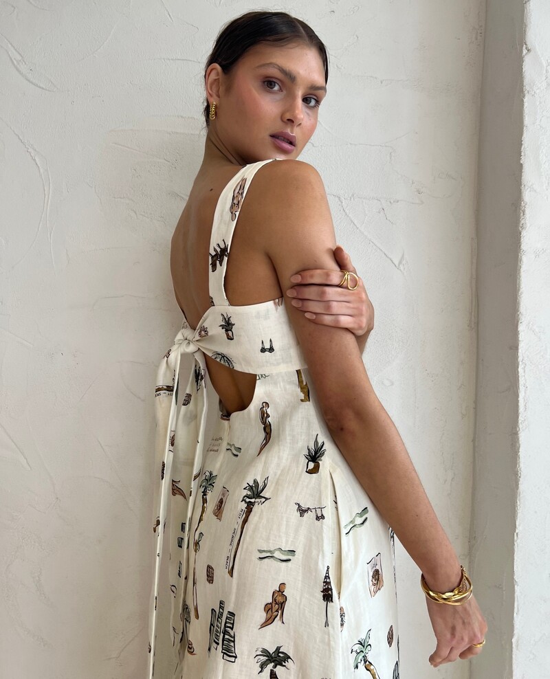 Rochie de in la modă și personalizată cu imprimeu graffiti, cu bretele, rochie sexy cu dantelă fără spate, fustă lungă pentru femei