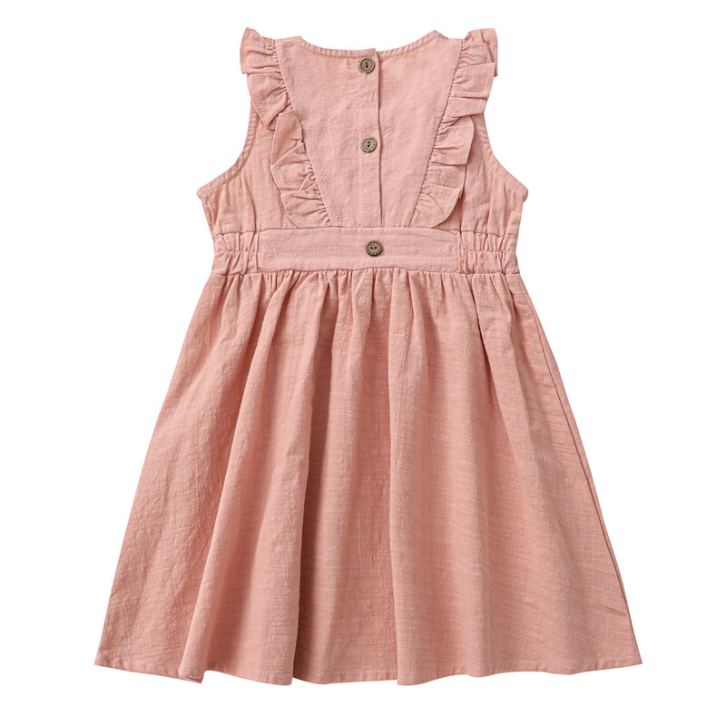 Laste lendavate varrukatega puuvillane kleit, tüdrukute seelik, suverõivad ühevärvilised lühikesed sisetükid