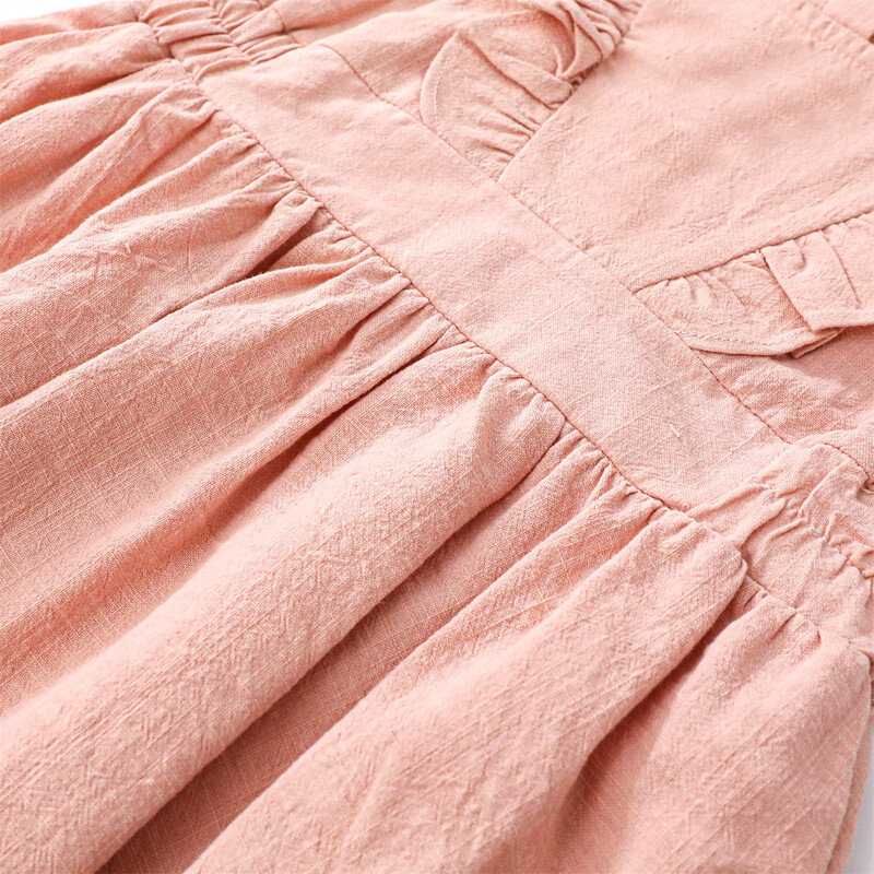 Laste lendavate varrukatega puuvillane kleit, tüdrukute seelik, suverõivad ühevärvilised lühikesed sisetükid