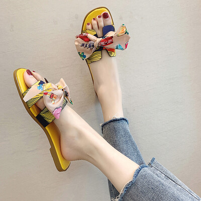 Ženske sandale s mašnom Ljetne papuče za zatvorene vanjske japanke Cipele za plažu Ženske papuče Elegantne modne cipele Ženske za oblačenje